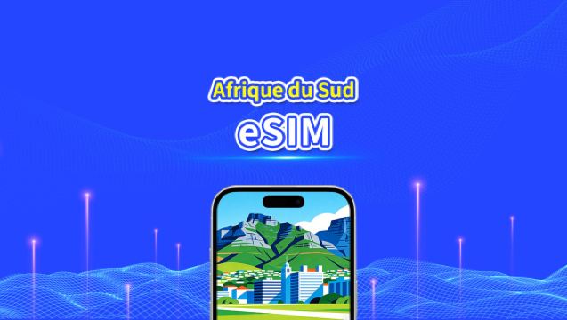 eSIM de l'Afrique du Sud | 4G | réseau à haute vitesse | Forfait de données quotidien/total | Facturation 24h/24 | 1-30 jours | code QR