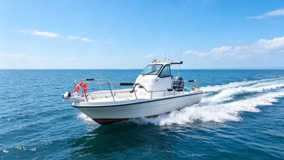 Qinhuangdao private fishing charter - 7 m fishing boat at Beidaihe Grape Island for deep sea fishing