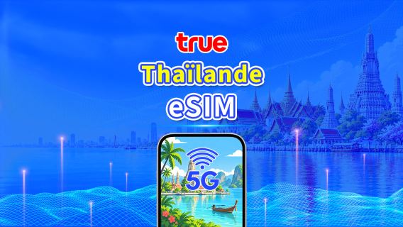 Thaïlande TrueMove 5G eSIM | Forfait de données quotidien/total | 1–30 jours | Facturation sur 24 heures | Code QR