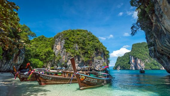 Wyjazd z Krabi: wycieczka łodzią długoogonową na wyspę Hong z nurkowaniem z rurką | Przewodnik w języku angielskim | Obiad w cenie