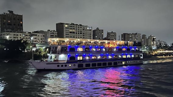 エジプト・ナイル川ワンデーツアー【ナイトクルーズ|船上ディナー|ベリーダンス/スーフィーダンス付き】