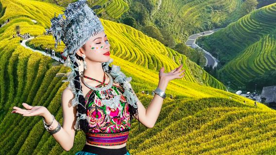 Guilin Longji Reisterrassen + Ping'an Zhuang Dorf + Jinkeng Dazhai Zwei-Dörfer Tagesausflug[Kleingruppe | Privattour]