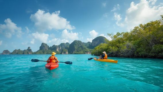 กาตาร์: ผจญภัยพายเรือคายัคที่เกาะสีม่วงป่าชายเลน