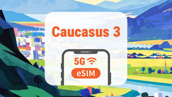 eSIM 5G Caucasus 3 destinasi | All AI & TikTok | 1–30 hari | QR Code