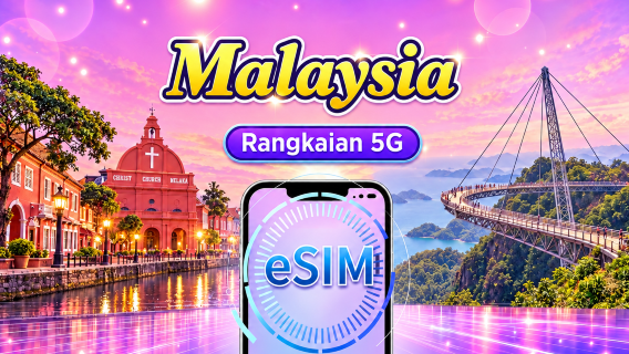 eSIM 5G Malaysia | Menyokong Peta Google/Sembang GPT | Pakej Harian/Data | Pengebilan 24 Jam | 1-30 Hari | Kod QR