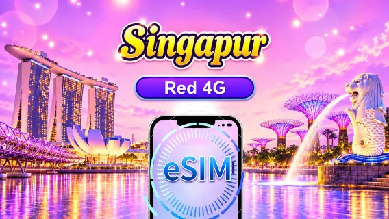 Singapur 4G eSIM | Compatible con TikTok y Google Maps | Plan diario / Plan de datos total | 1–30 días | Facturación cada 24 horas | Código QR