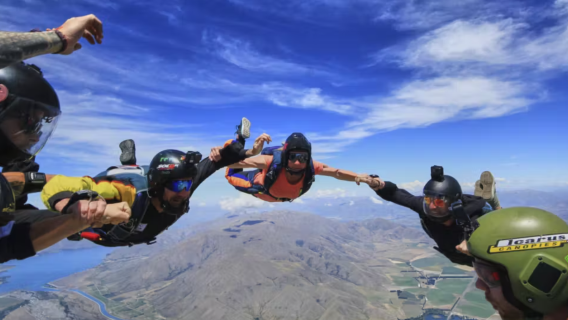 New Zealand South Island Aoraki / Mount Cook skydiving (10,000/13,000/15,000 ft optional + overlooking Aoraki / Mount Cook Glacier and Lake Pukaki)
