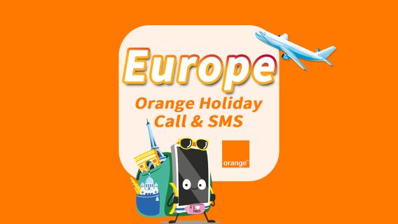 European eSIM | Orange | 5G High-Speed Network | Calls and Texts | French Number with Calls and Texts | Travel and Business Internet QR Code