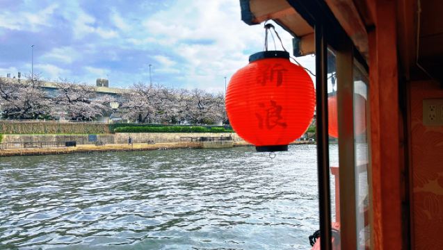Tokyo, Japan Night Cruise on the Sumida River Sakura Viewing Limited [Traditional Japanese Performance + Kuroge Wagyu Sukiyaki Dinner + Self-service Beverage Machine]