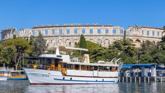 Pula: Brijuni National Park Sunset, Dolphins & Dinner Cruise