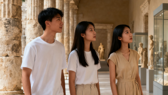 希臘聖托里尼奧林匹亞考古博物館Trip Moments【跟拍攝影親子照情侶閨蜜兒童跟拍家庭Trip Moments】