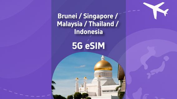 Brunei / Singapore / Malaysia / Thailand / Indonesia | 5G eSIM | Total package | Natural day | QR code