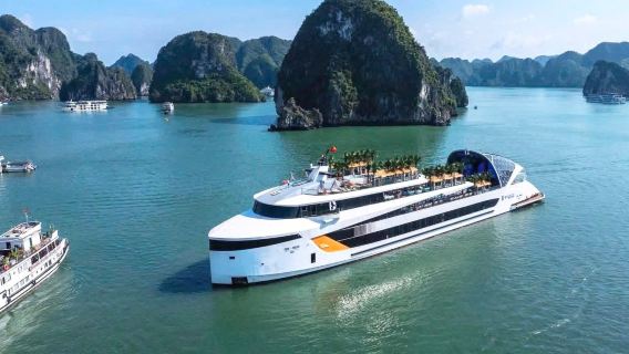 Ha Long Bay Premium Day Cruise with Buffet Lunch, Swimming Pool & Live DJ Music