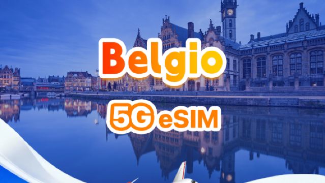 eSIM 5G Belgio | Pacchetto giornaliero/totale | 500 MB/giorno - 30 GB totali | 1-30 giorni | Formato 24 ore |QR Code