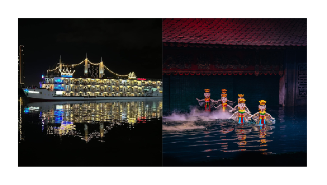 Abendessen-Kreuzfahrt mit Wasserpuppentheater in Saigon