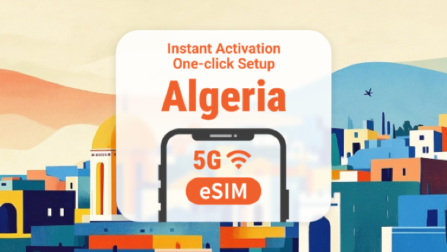 Aljazair 5G eSIM | Dukungan Jaringan Ganda | Akses penuh ke AI & TikTok | 1–30 Hari | Kode QR Instan