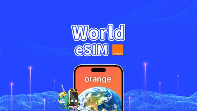 Orange World eSIM | 4G/LTE | 1GB-20GB total for 30 days | 24-hour billing | QR code