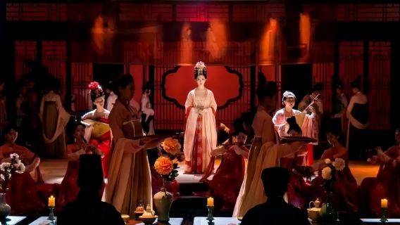 Banquete Imperial Imersivo de Lanqi em Qingdao (jantar temático com apresentações palacianas chinesas + experiência audiovisual imperial + opção de caracterização com trajes e maquiagem)