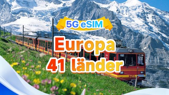 Europeiskt universellt 5G/4G eSIM | Stöd för flera nätverk, stöder all AI och TikTok | 500 MB/dag - 50 GB totalt | 1–90 dagar | Fakturering dygnet runt | QR-kod