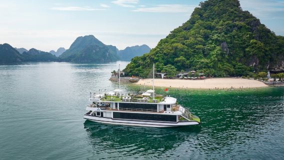 Full Day Halong Bay With Hercules Premium Cruise, Buffet Lunch, Swimming pool, Limousine