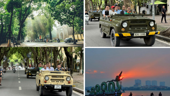 Lawatan Dalaman Hanoi Setengah Hari dengan Jeep Vintage