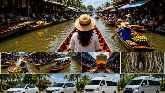Perjalanan Perahu Longtail di Pasar Terapung Damnoen Saduak