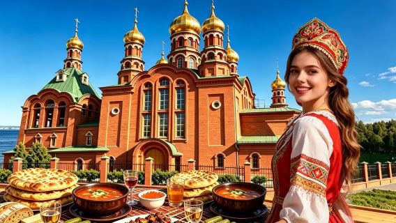 Lawatan Pengalaman Krasnoyarsk Rusia (Pasport sementara boleh diurus) Di bawah patung Matryoshka Manzhouli