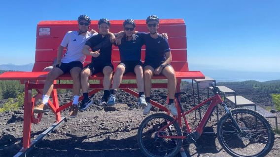 E-mtb tour through lava flows and down to Alcantara gorges