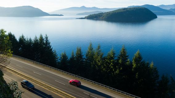 Sea To Sky Highway + Shannon Falls Provincial Park + Whistler Village round-trip
