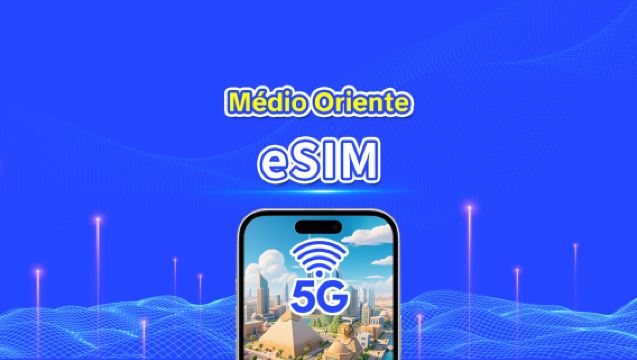 eSIM de vários países do Oriente Médio | 5G/4G | Dados de alta velocidade | 24 horas | 1-30 dias | Código QR
