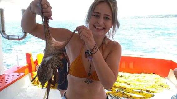 1-day tour for fishing in Zakinthos island, Greece | includes city transfer | lunch on fishing boat | swimming and snorkeling