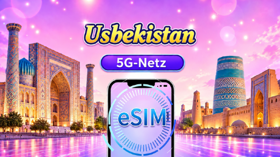Usbekistan 5G eSIM | Unterstützt Google Maps / TikTok | Tagespaket/Datenpaket | 1-30 Tage | 24-Stunden-Abrechnung | QR-Code