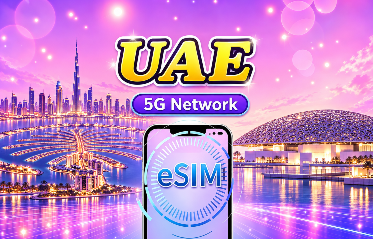 United Arab Emirates | 5G/4G eSIM | Daily Plan/Data Package | 24-hour Billing | 1-30 Days | QR Code