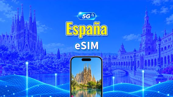 España 5G eSIM  | 3 redes incluidas | Compatible con IA y TikTok | Paquete de datos diario/total | 1–30 días | Facturación por 24 horas | Código QR