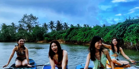 海南萬寧水椰林槳板穿越叢林探秘/茄新颱風嶺颱風雨林溯溪徒步穿越叢林探秘【親子研學+專業教練+全程跟拍】