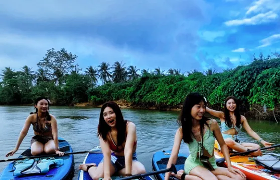 海南萬寧水椰林槳板穿越叢林探秘／茄新颱風嶺颱風雨林溯溪徒步穿越叢林探秘【親子研學+專業教練+全程跟拍】