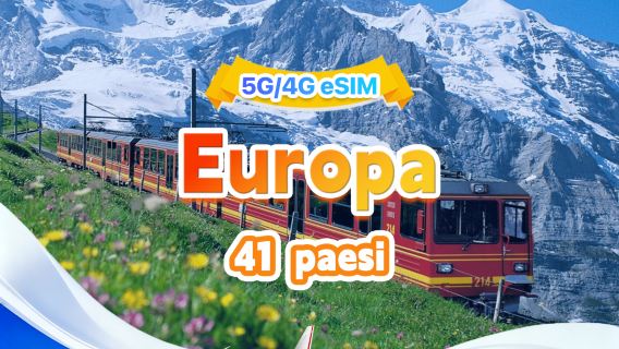 eSIM europea 5G/4G | Pacchetto giornaliero/Pacchetto totale | 500 MB/giorno - totale 50 GB | 1-30 giorni | Sistema attivo 24 ore su 24 | QR code