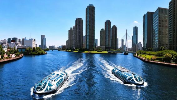 Tokyo water bus sightseeing experience (Sensō-ji + Odaiba Seaside Park + riverside views + immersive tour)