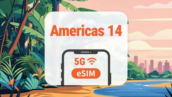 شريحة eSIM 5G للأمريكيتين | 14 وجهة • All AI & TikTok | 1–30 يومًا | رمز QR