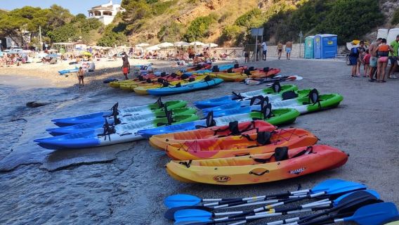 kayak route in granadella javea cave llop marí,cala en caló