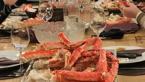 Excursión de un día para la pesca del cangrejo real en Noruega [De diciembre a abril en trineo|Tour en inglés de 3 horas