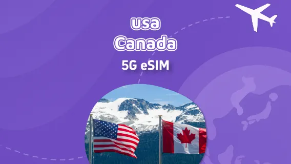 Canada & USA | 5G eSIM | High-Speed ​​Data | Total Data Package | Natural day | Quick Install | QR Code