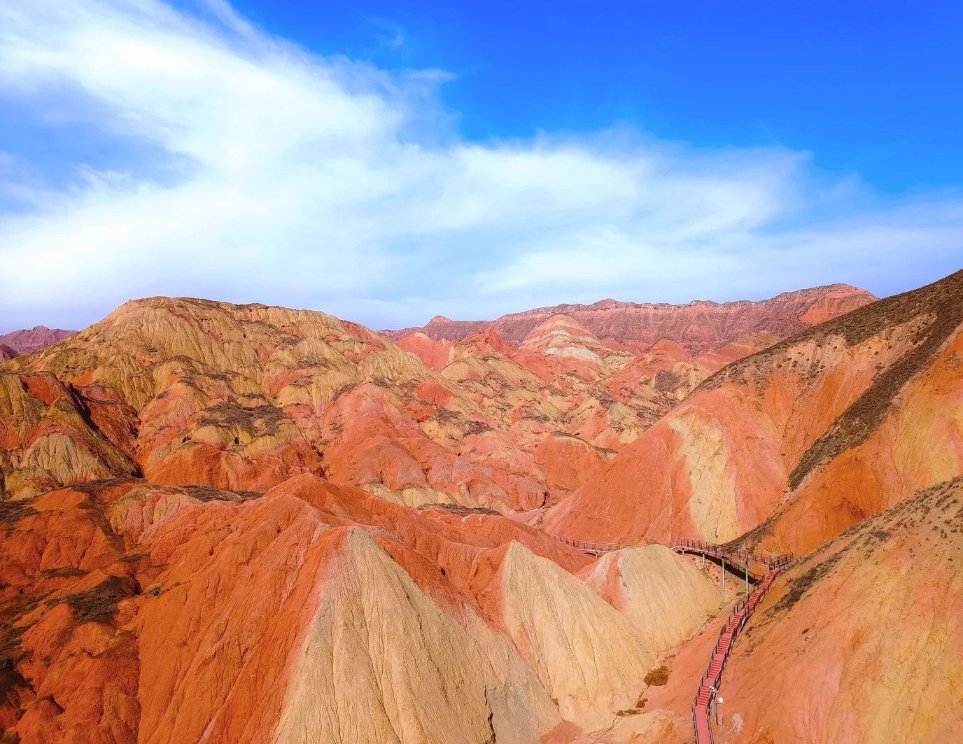 A Collision of Picturesque Landscapes and Fortified Castles: Ink Danxia + Yongtai Ancient City + Zhongshan Bridge 1-day tour