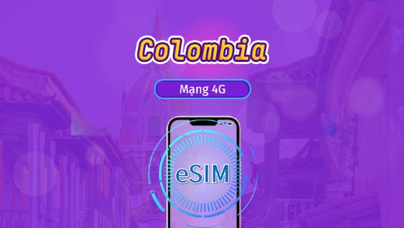Colombia | eSIM 5G/4G | Gói trọn gói | Tính phí mỗi 24 giờ | 30 ngày | Mã QR