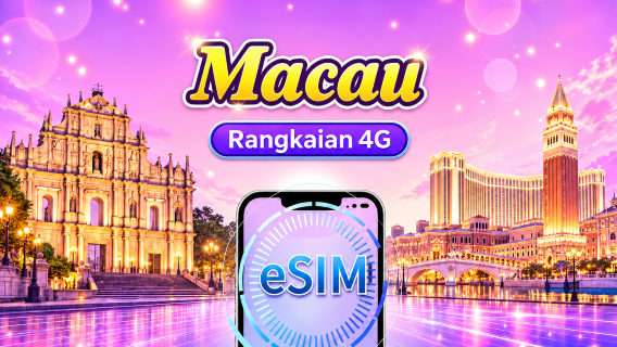 eSIM 4G Macau | Menyokong Google Maps/Tiktok/ChatGPT | Pakej Harian/Pakej Data | Pengebilan 24 jam | 1-30 hari | Kod QR