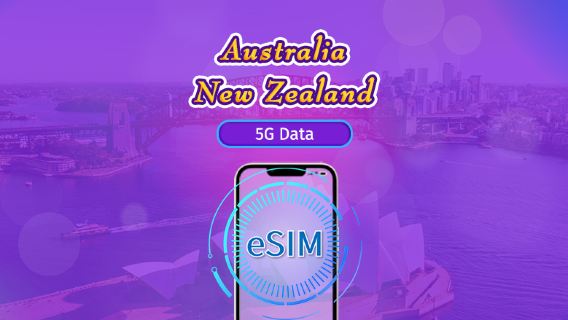 Australia/New Zealand | 5G/4G eSIM | Day Pass/Total Package | 24H Billing | 1-30 days | QR code