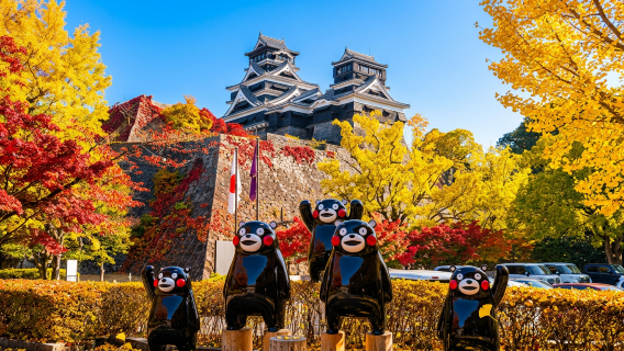 1-day tour to Kumamoto Castle Josaien, Mount Aso and Kamishikimi Kumanoimasu Shrine in Kyushu, departure from Fukuoka