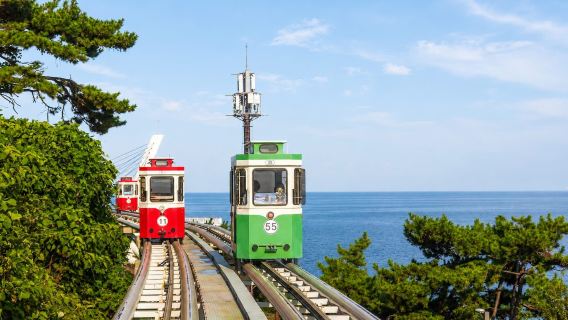 [Trasferimento dall'hotel Include treno capsula del cielo] Tour in piccolo gruppo al parco Blue Line di Haeundae a Pusan con andata e ritorno