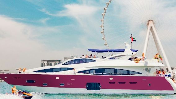 ドバイハーバー：ヨットライド＆スライド、スイム＆シュノーケリングにBBQランチ付き