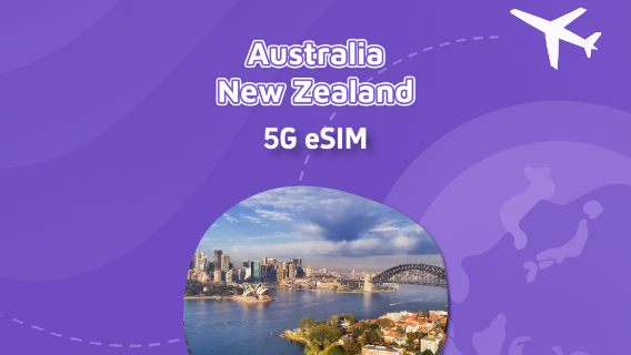 Australia & New Zealand | 5G eSIM | High-Speed Data | Total Data Package | Natural day | Quick Installation | QR Code